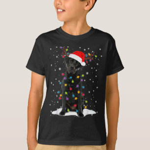 Black Lab Labrador Christmas Tree Light Pajama Dog T-Shirt