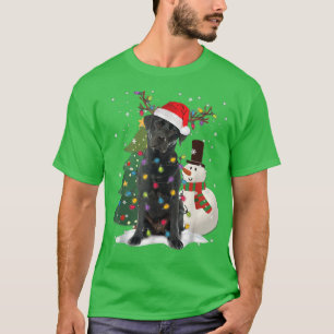 Black Lab Labrador Christmas Tree Light Pajama Dog T-Shirt