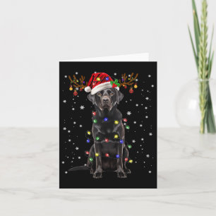 Black Lab Labrador Christmas Tree Reindeer Pajama  Card