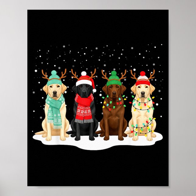 Black Lab Labrador Dog Christmas Crew Matching Fam Poster (Front)
