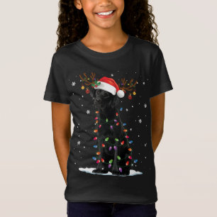 Black Lab Labrador Dog Christmas Lights Xmas Santa T-Shirt