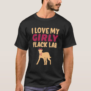 Black Lab Labrador Funny Girl Dog Pup Gender Revea T-Shirt