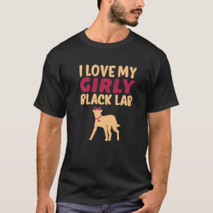 Black Lab Labrador Funny Girl Dog Pup Gender Revea T-Shirt