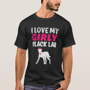 Black Lab Labrador   Girl Dog Pup Gender Reveal Cu T-Shirt