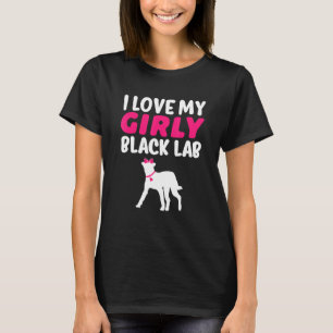 Black Lab Labrador Girl Dog Pup Gender Reveal Cut T-Shirt