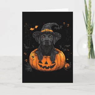 Black Lab Labrador Pumpkin Halloween Thanksgiving  Card