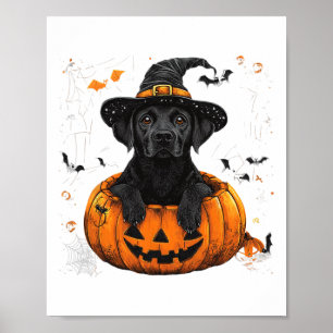 Black Lab Labrador Pumpkin Halloween Thanksgiving  Poster