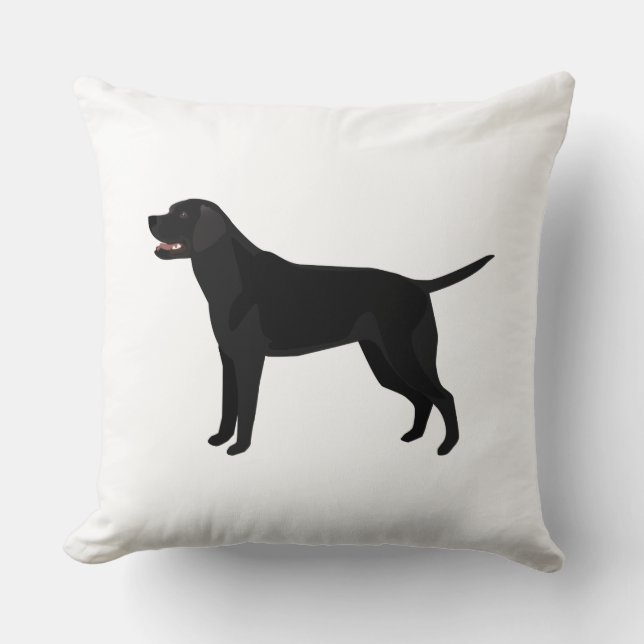 Black Lab - Labrador Retriever Breed Silhouette Cushion (Front)