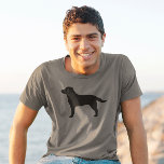 Black Lab Labrador Retriever Dog Breed Silhouette T-Shirt<br><div class="desc">This Black Labrador Retriever silhouette tee is available in a variety of t-shirt styles for men,  women,  kids and babies. A cool gift for Black Lab lovers for any occasion. Check out Jenn’s Doodle World for more dog breed tees including chocolate and yellow Labrador Retrievers.</div>