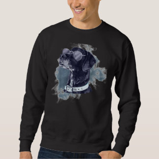 Black Lab Labrador Retriever Dog With Glasses Dog Sweatshirt