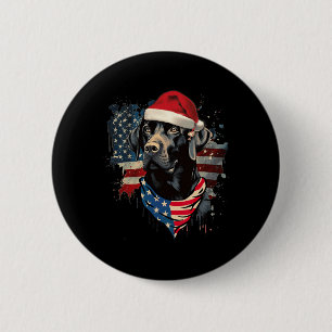Black Lab Labrador Vintage Santa Christmas Pajama  6 Cm Round Badge