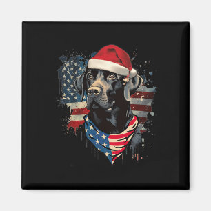 Black Lab Labrador Vintage Santa Christmas Pajama Magnet