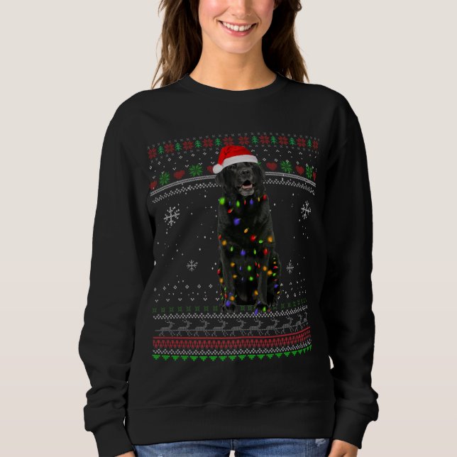 Black Lab Lights Funny Christmas Pajama Gift Xmas  Sweatshirt (Front)