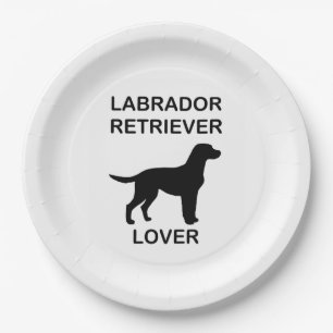 black lab lover paper plate