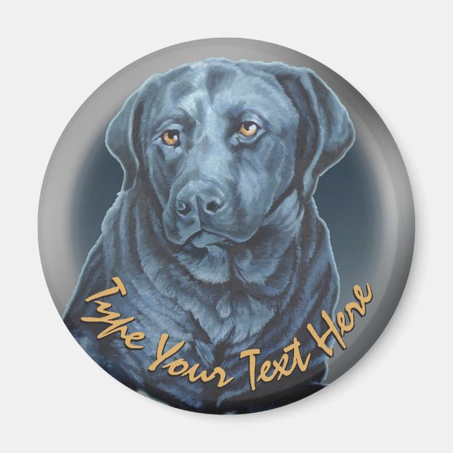 Black Lab Magnet Personalised Labrador Dog  Magnet (Front)