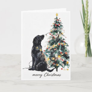 Black lab Merry Christmas  Card
