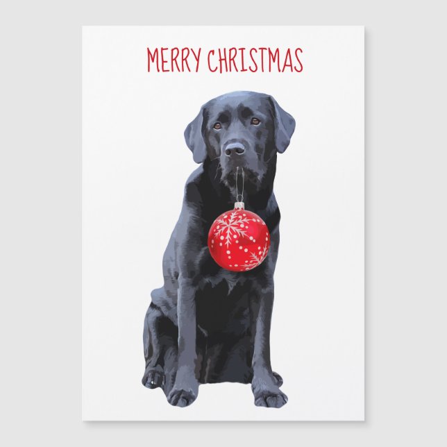 Black Lab Merry Christmas - Cute Labrador Dog (Front)