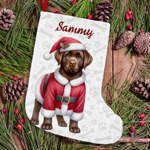 Black Lab Merry Christmas - Santa Dog Puppy Small Christmas Stocking