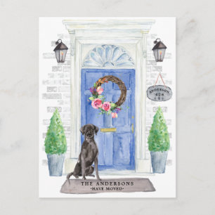 Black Lab Moving Announcement Postcard