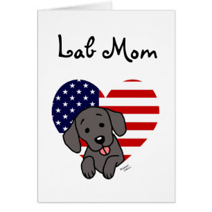 Black Lab Mum & American Flag