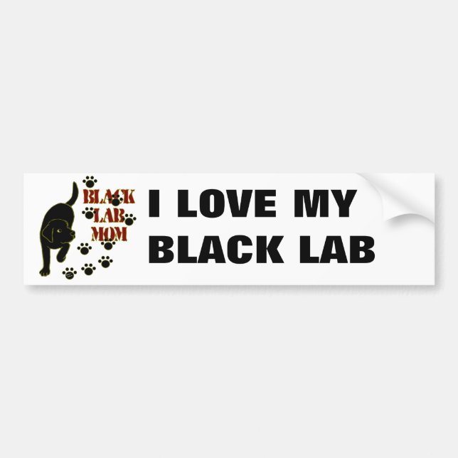 Black Lab Mum Bumper Sticker (Front)