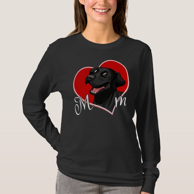 Black Lab Mum Labrador Mama Masks Black Lab Mama T-Shirt (Front)