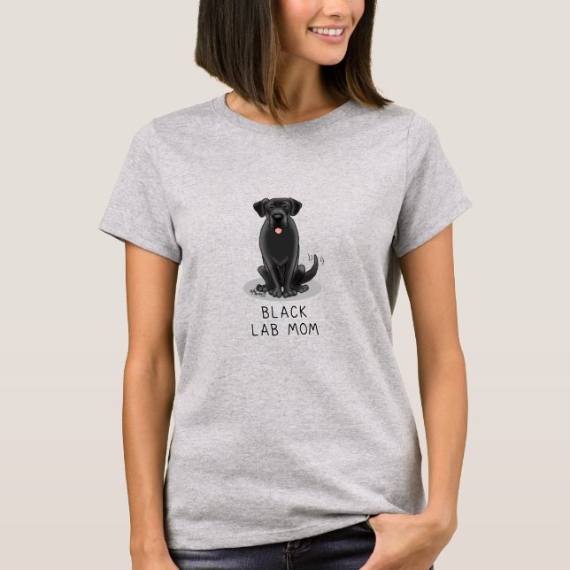 Black Lab Mum (Labrador Retriever Mum) Cute Dog T-Shirt (Front)