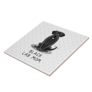 Black Lab Mum (Labrador Retriever Mum) Cute Dog Tile