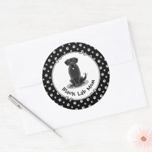 Black Lab Mum (Labrador Retriever Mum) Dog Mum Classic Round Sticker