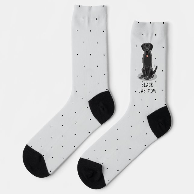 Black Lab Mum (Labrador Retriever Mum) Dog Mum Socks (Left)