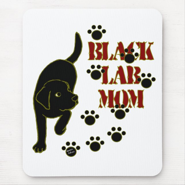 Black Lab Mum Mouse Pad (Front)