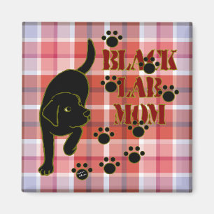 Black Lab Mum Plaid 2 Magnet