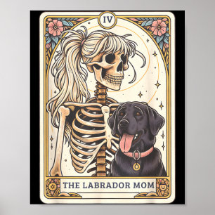 Black Lab Mum Tarot Card Black Labrador Skeleton Poster