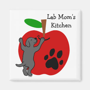 Black Lab Mum's Apple Fridge Magnet