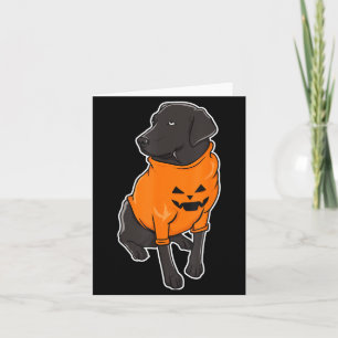 Black Lab Mutt Puppy Dog Halloween Pumpkin Card