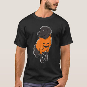 Black Lab Mutt Puppy Dog Halloween Pumpkin Tshirt