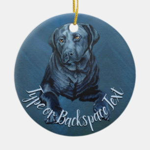 Black Lab Ornament Personalised Dog Art Decoration