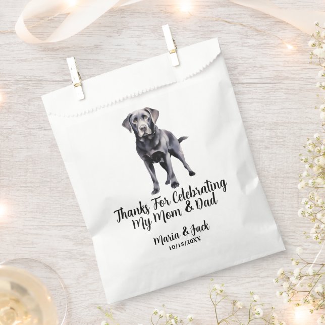 Black Lab Personalised Pet Wedding  Favour Bags (Clipped)