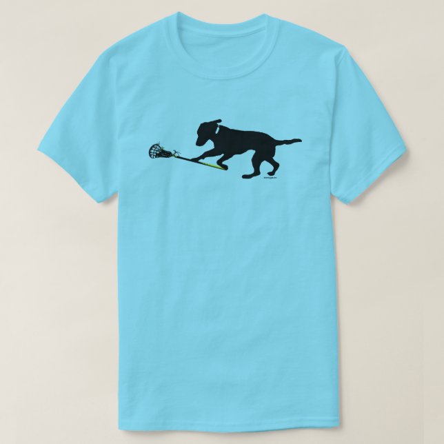Black Lab Playing Lacrosse Mens T-Shirt (Design Front)