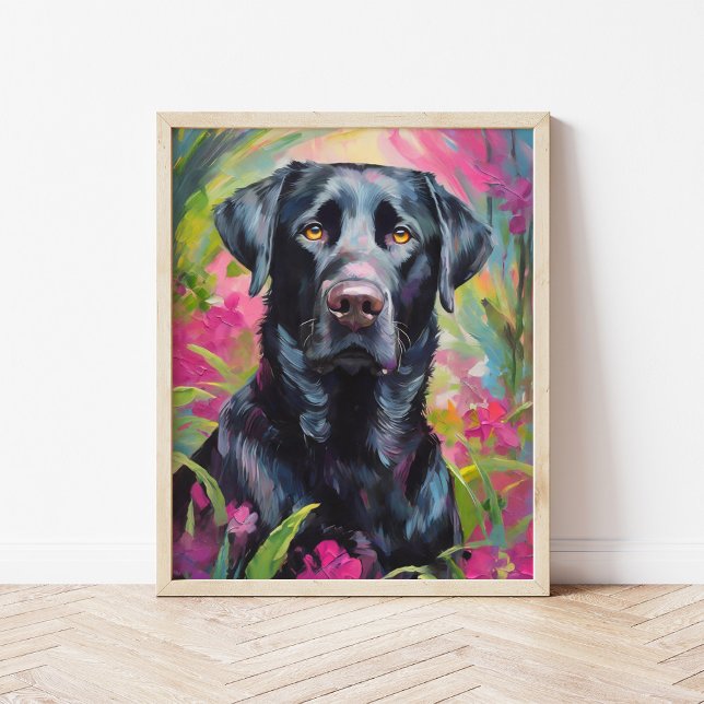 Black Lab Portrait Modern Art Poster (Creator Uploaded)