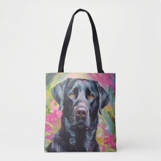 Black Lab Portrait Modern Art Tote Bag (Front)