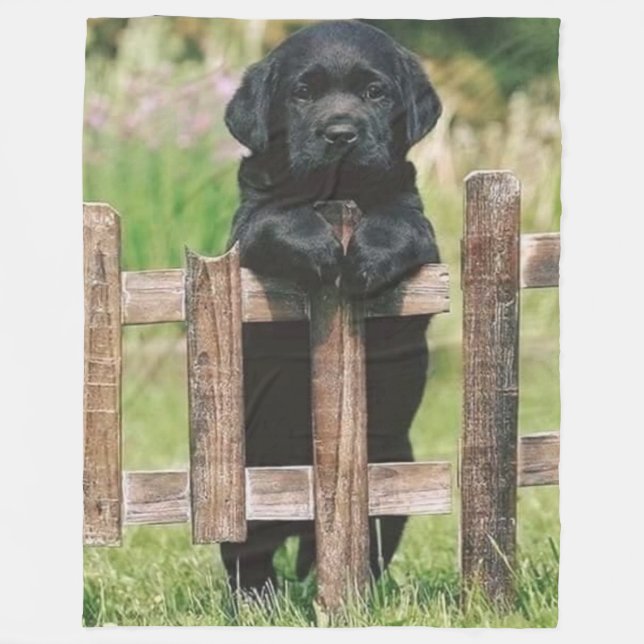 BLACK LAB PUPPY FLEECE BLANKET (Front)
