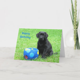 Black Lab Puppy - Happy Birthday Card