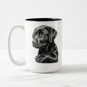 Black Lab Puppy Sketch Mug Thoughtful Dog Lover