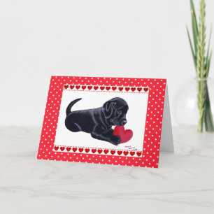 Black Lab Puppy Valentine's Day card