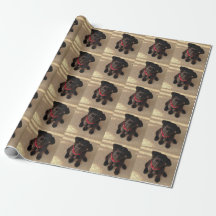Black lab puppy wrapping paper