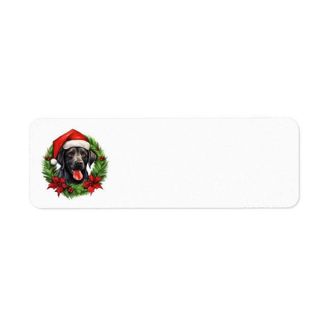 Black lab retriever holiday wreath (Front)