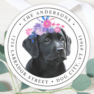 Black Lab Retriever Return Address Label