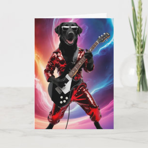 Black Lab Rock Star Card