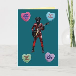 Black Lab Rocker Valentine Card